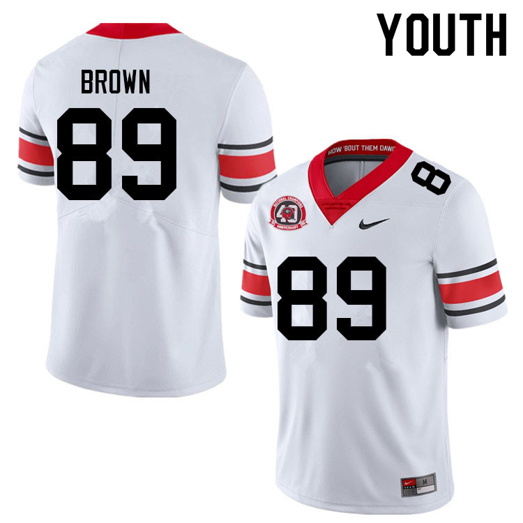 Youth #89 Malcolm Brown Georgia Bulldogs College Football Jerseys Sale-40th Anniversary - Click Image to Close